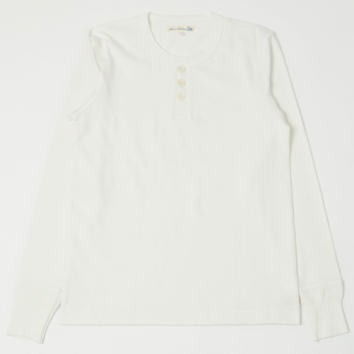 Merz b. Schwanen 'The Originals' 2S04 Heavyweight Long Sleeve Henley - Nature