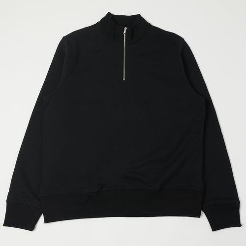 Merz b. Schwanen 'The Originals' 343Z Half Zip Sweatshirt - Deep Black