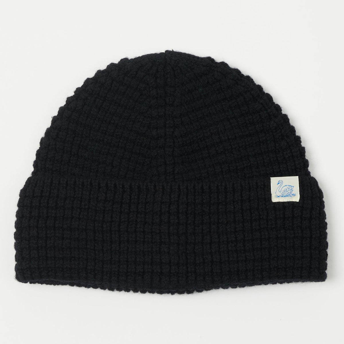Merz b. Schwanen Waffle Knit Beanie - Deep Black