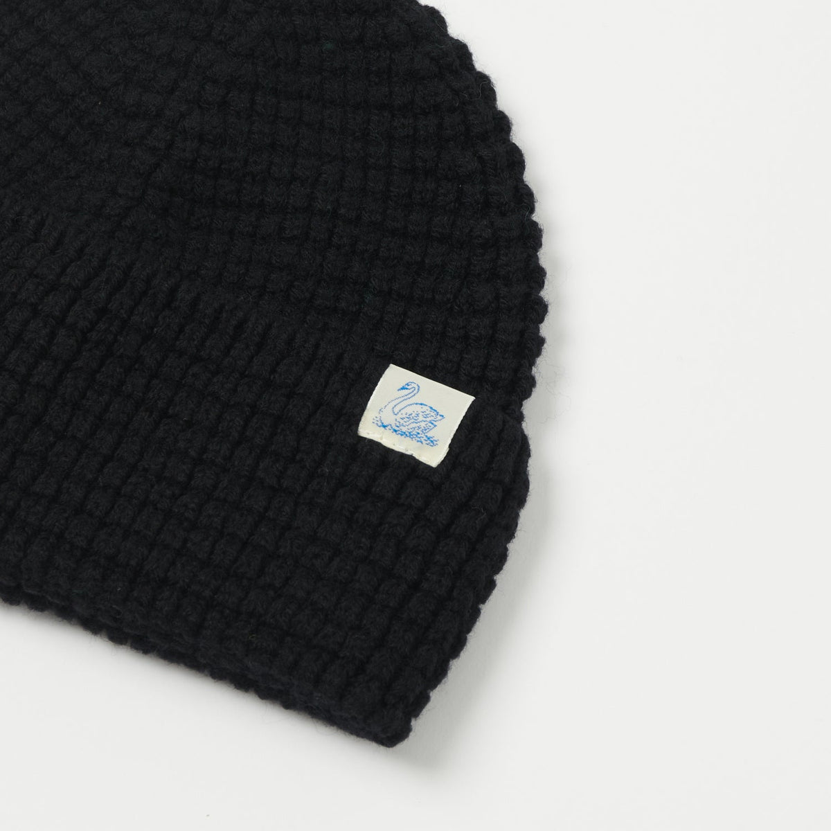 Merz b. Schwanen Waffle Knit Beanie - Deep Black