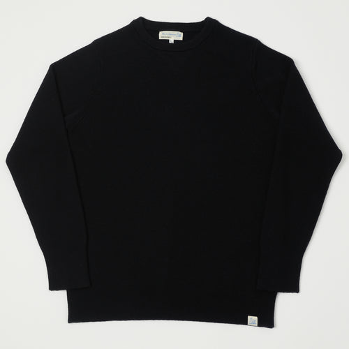 Merz b. Schwanen Ribbed Merino Wool Pullover - Deep Black