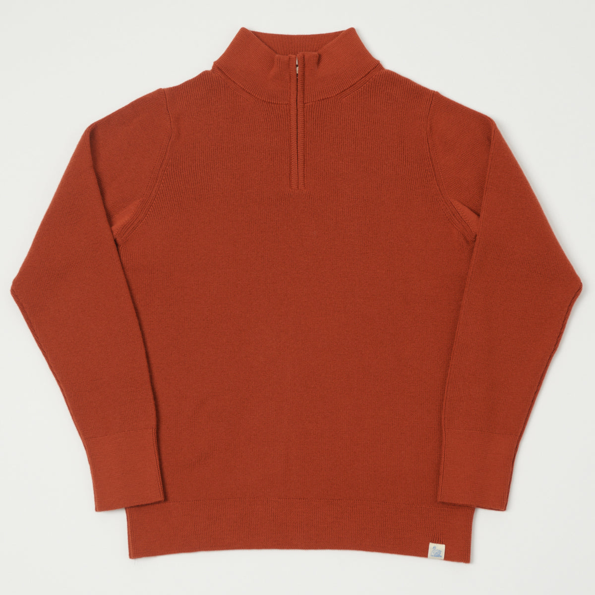 Merz b. Schwanen Merino Wool Quarter Zip Pullover - Clay