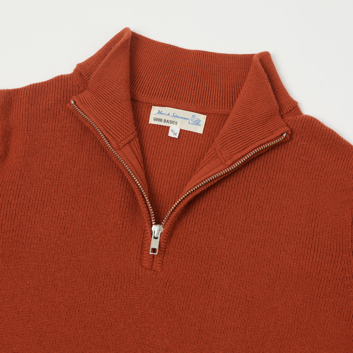Merz b. Schwanen Merino Wool Quarter Zip Pullover - Clay