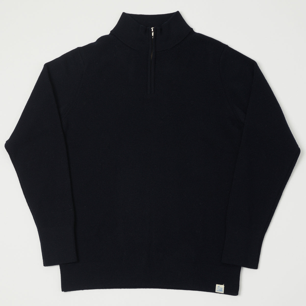 Merz b. Schwanen Merino Wool Quarter Zip Pullover - Dark Navy