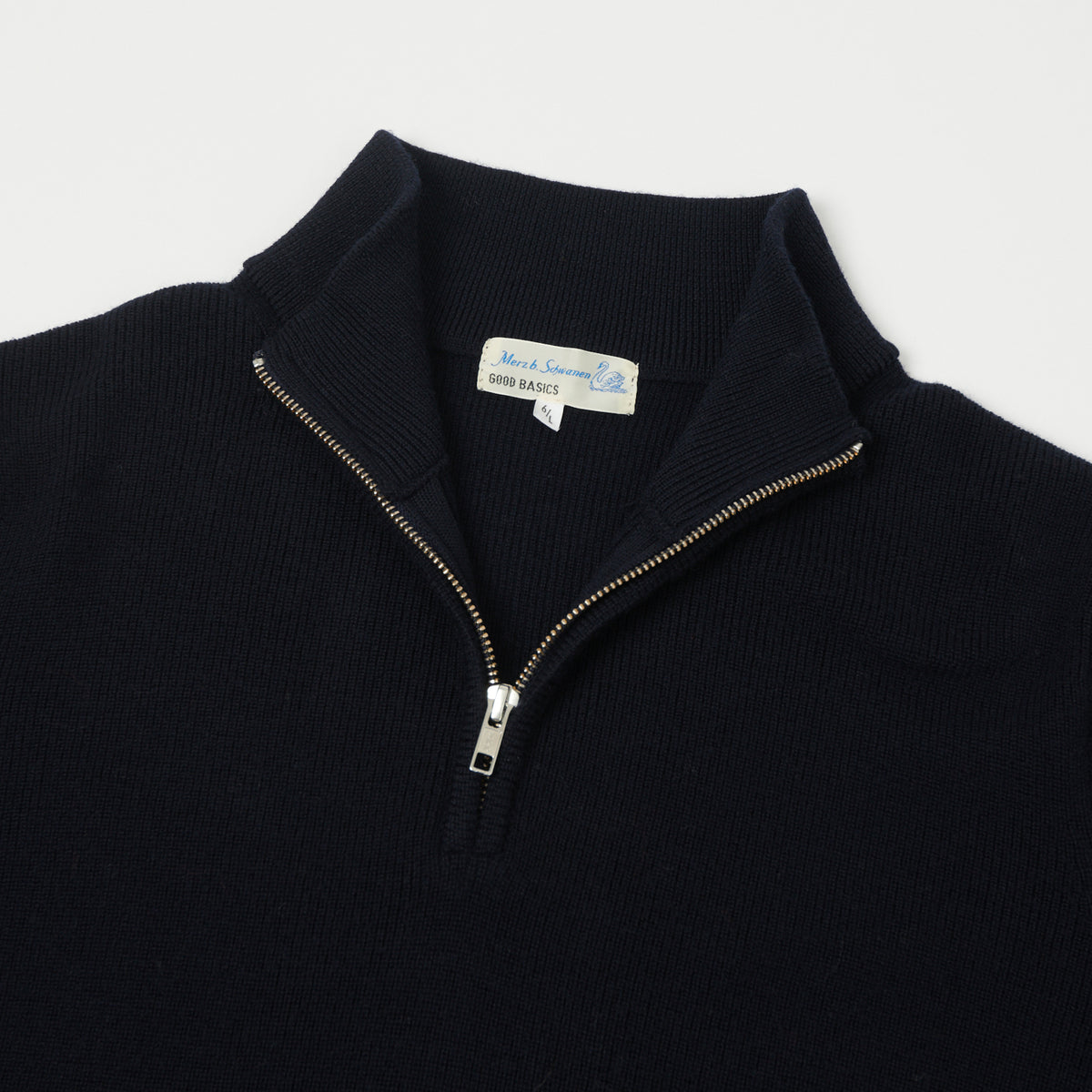 Merz b. Schwanen Merino Wool Quarter Zip Pullover - Dark Navy