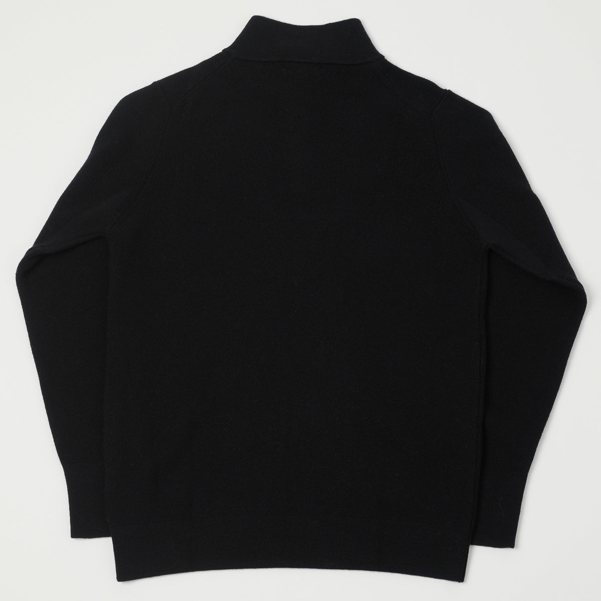 Merz b. Schwanen Merino Wool Quarter Zip Pullover - Deep Black