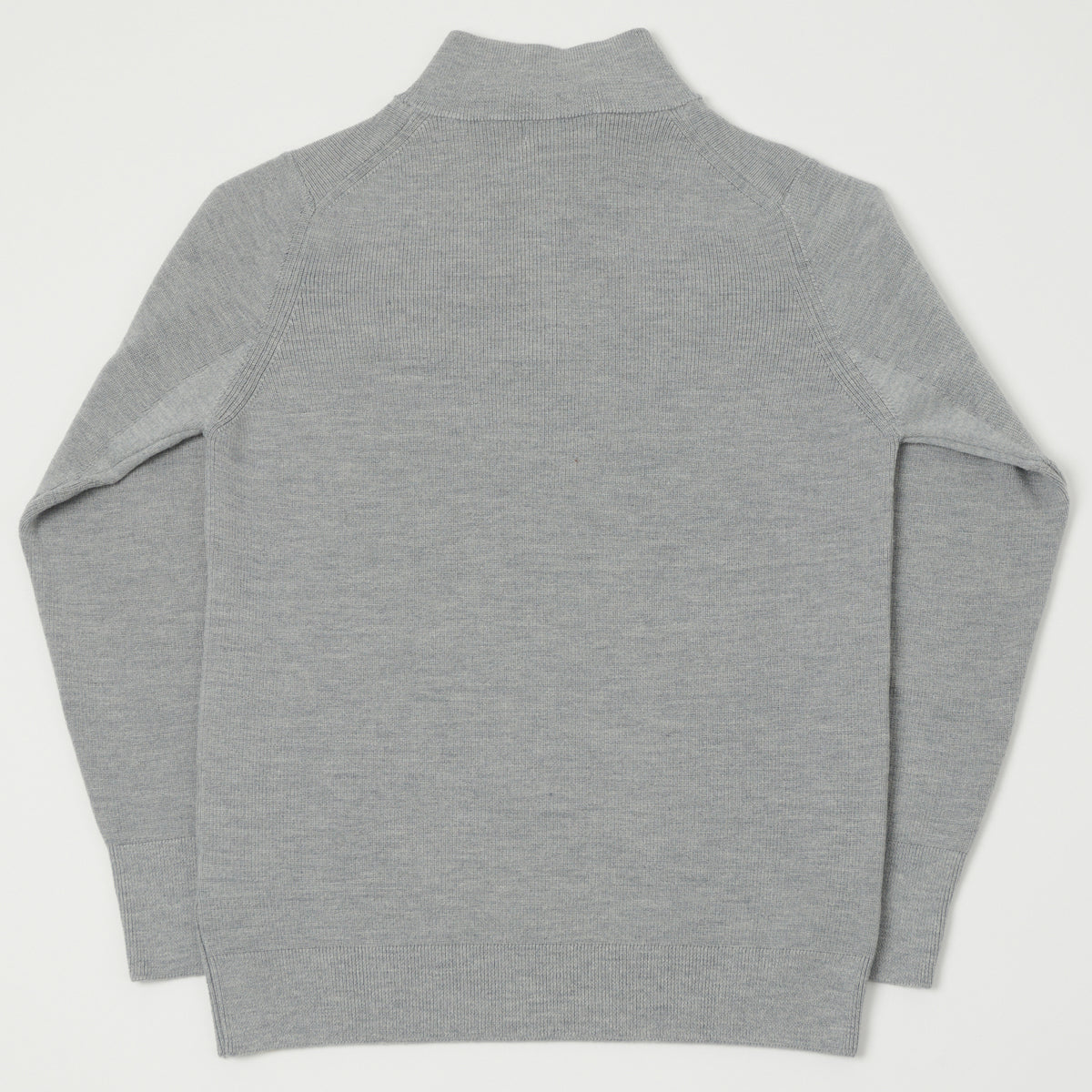 Merz b. Schwanen Merino Wool Quarter Zip Pullover - Grey Marl