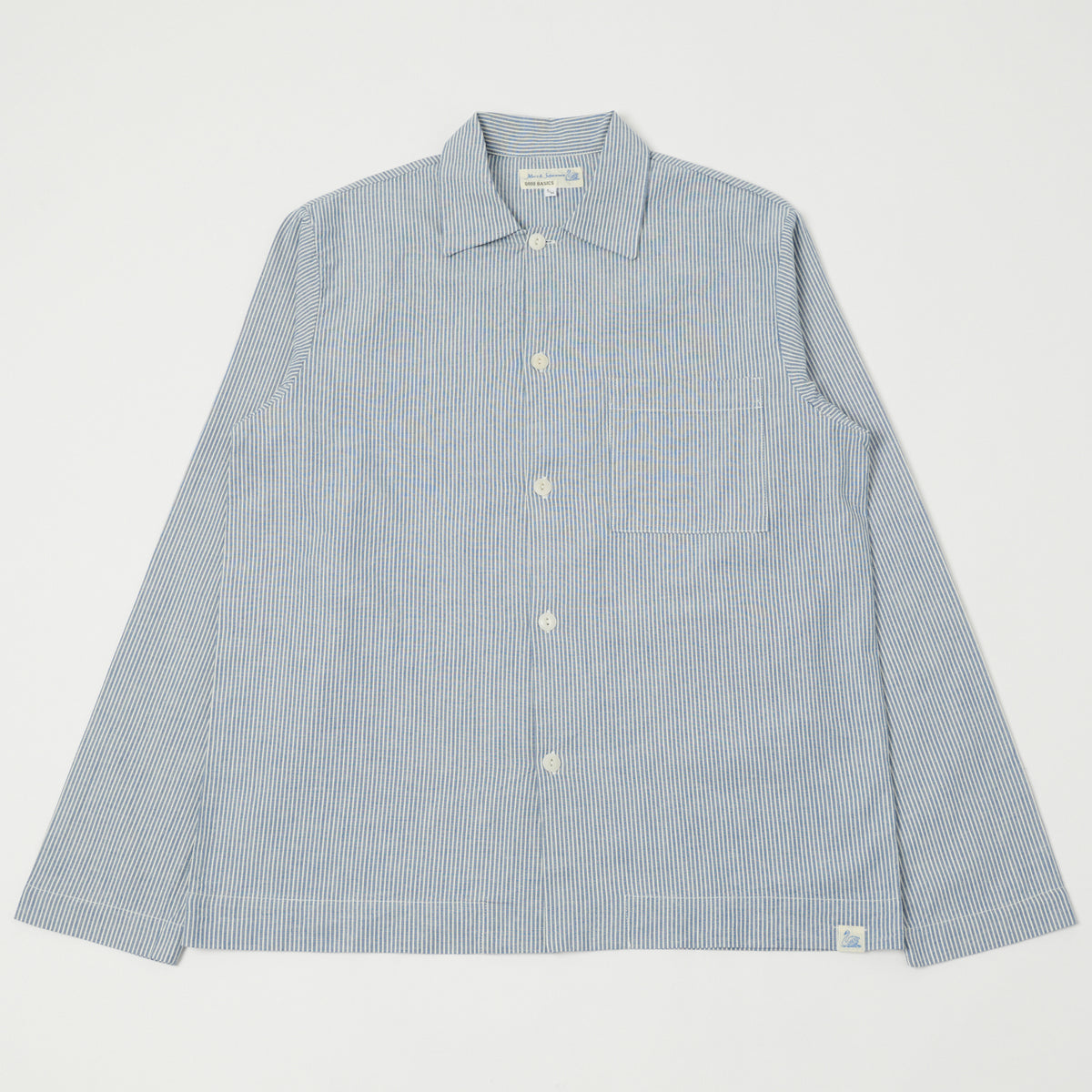 Merz b. Schwanen Pyjama Top - Denim Blue/Natural