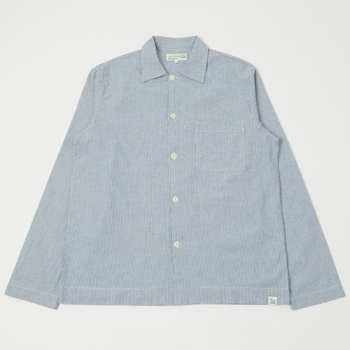 Merz b. Schwanen Pyjama Top - Denim Blue/Natural