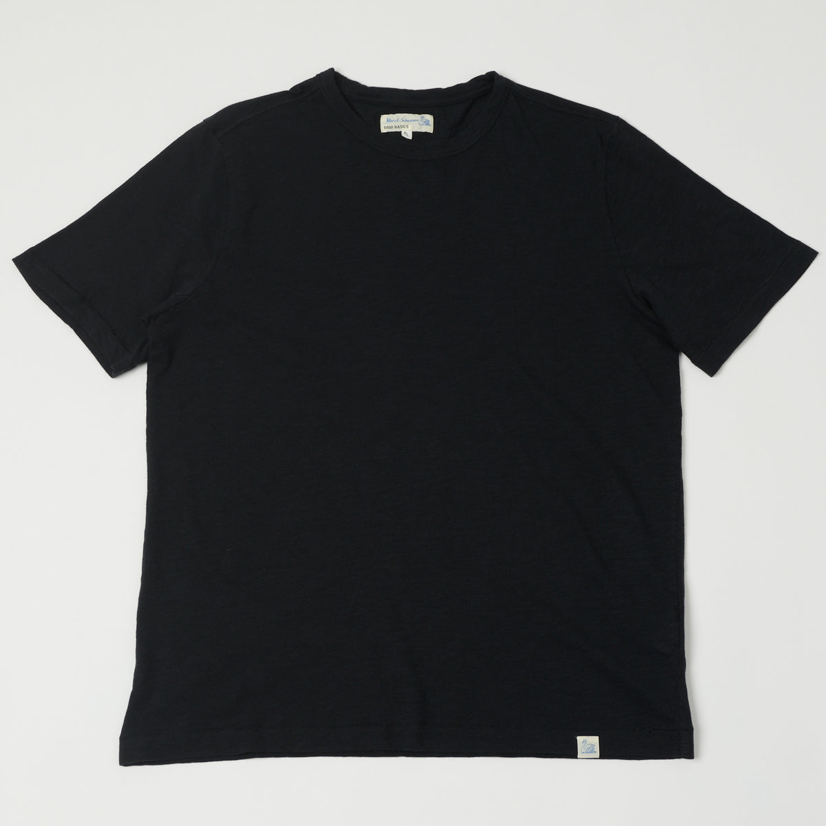Merz b. Schwanen SCT04 Pima Slub Cotton Tee - Deep Black