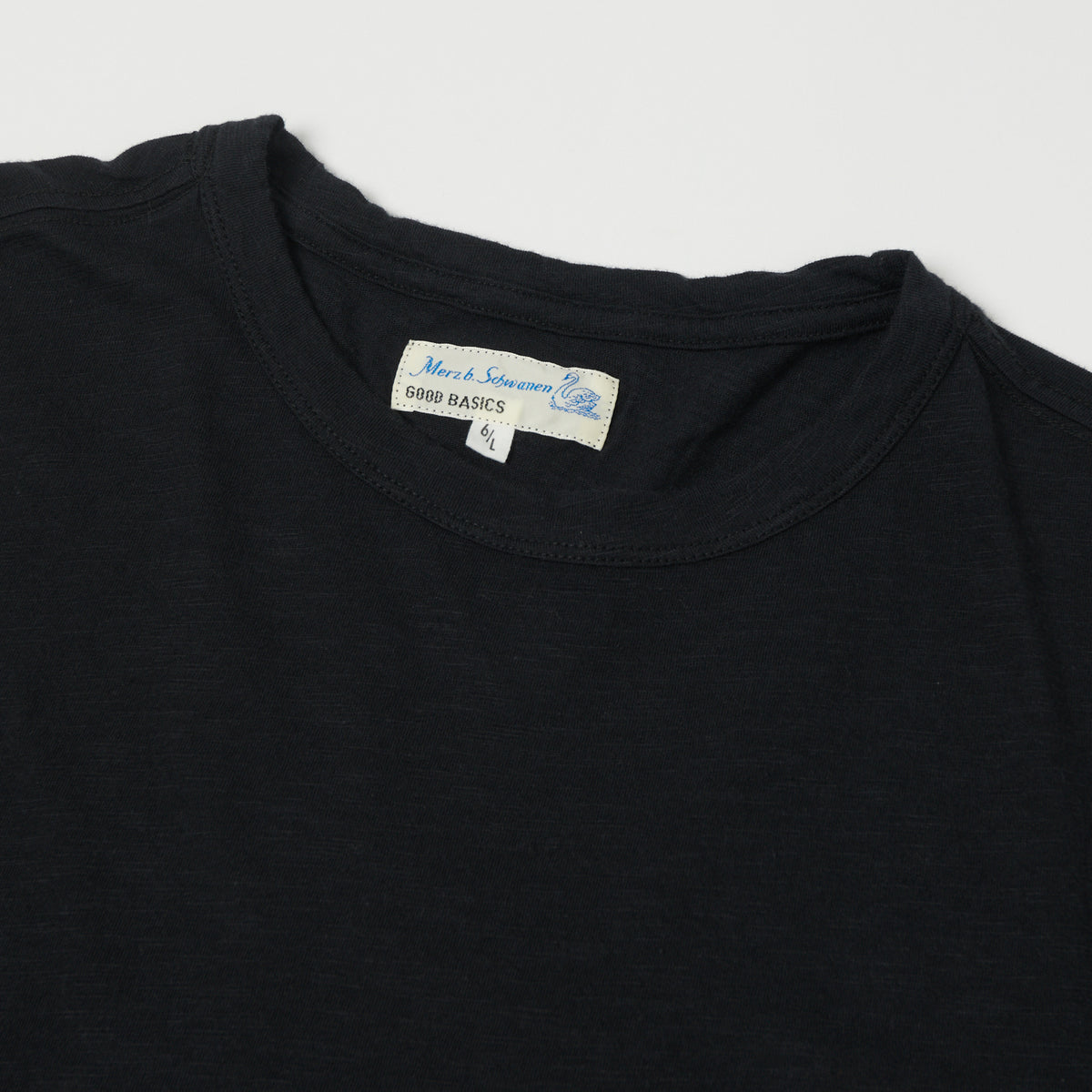 Merz b. Schwanen SCT04 Pima Slub Cotton Tee - Deep Black
