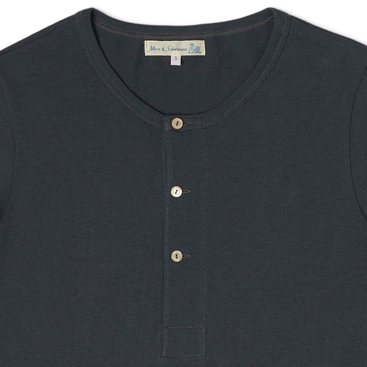 Merz b. Schwanen 'The Originals' 204 Short Sleeve Henley - Navy
