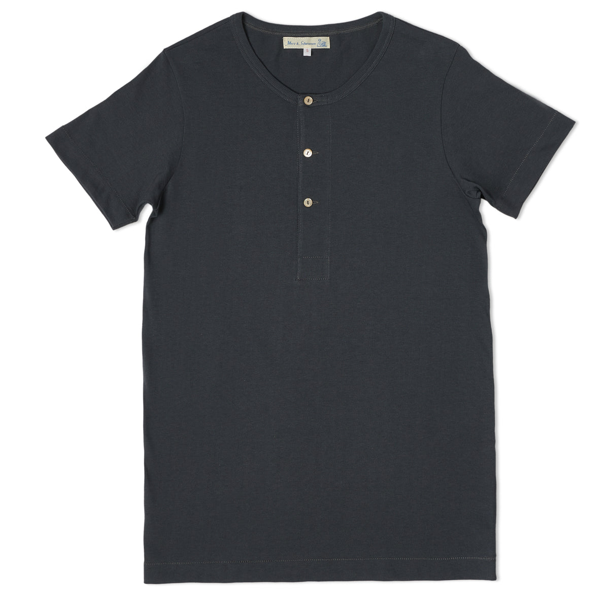 Merz b. Schwanen 'The Originals' 204 Short Sleeve Henley - Navy