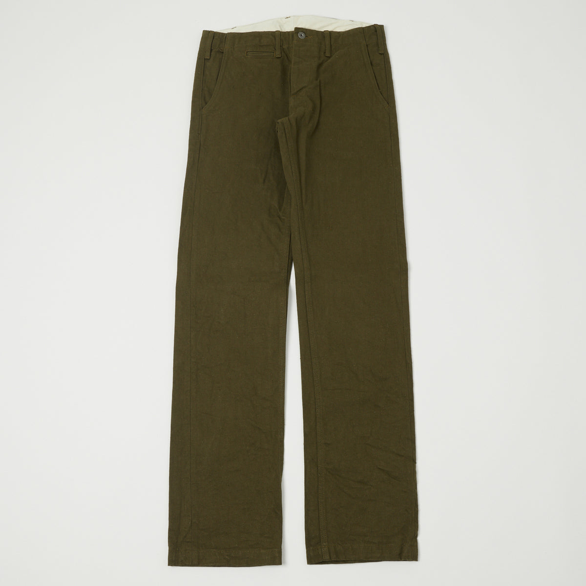 ONI Denim 727DK 12oz Dark Olive Sulfur Slim Straight Chino - Rinsed