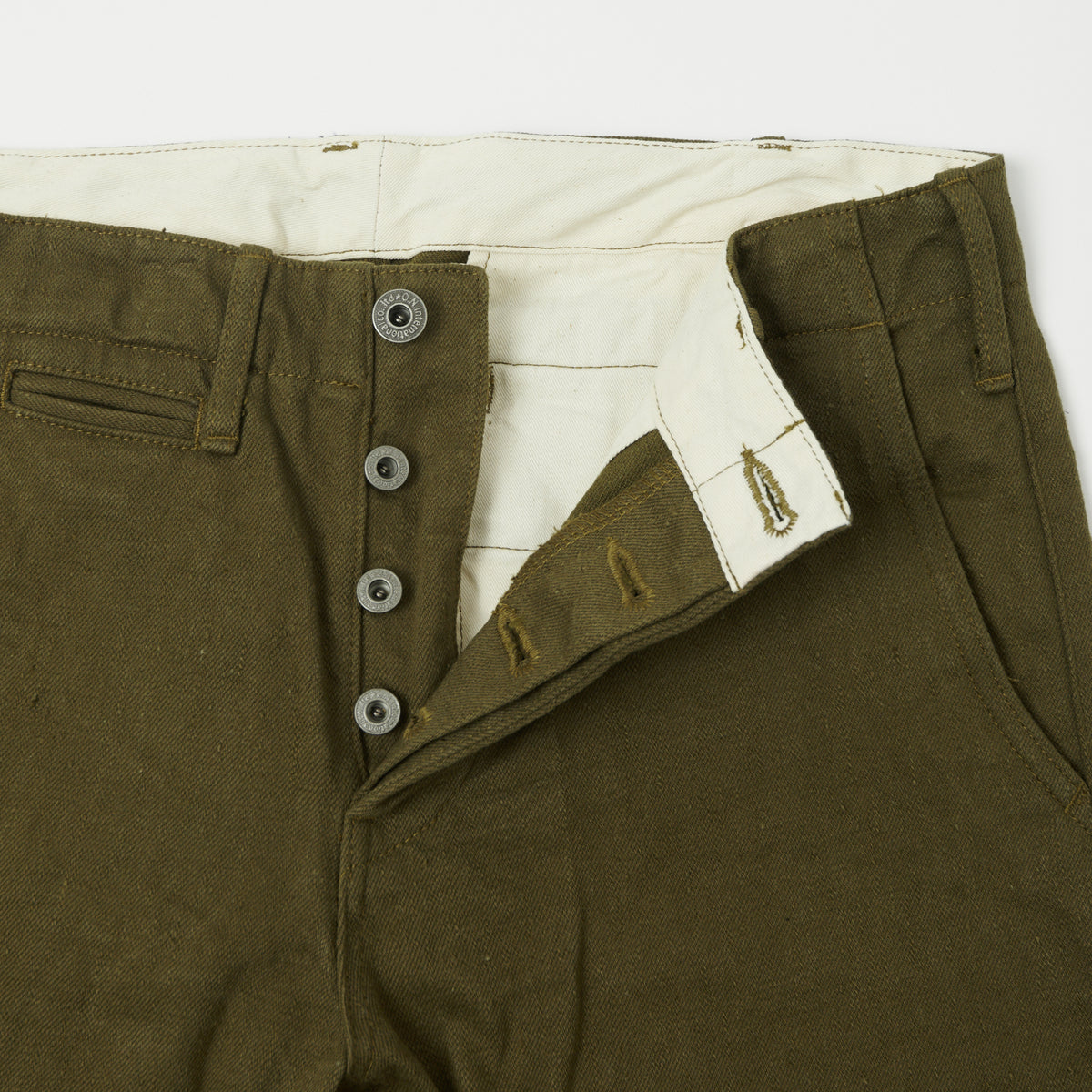 ONI Denim 727DK 12oz Dark Olive Sulfur Slim Straight Chino - Rinsed