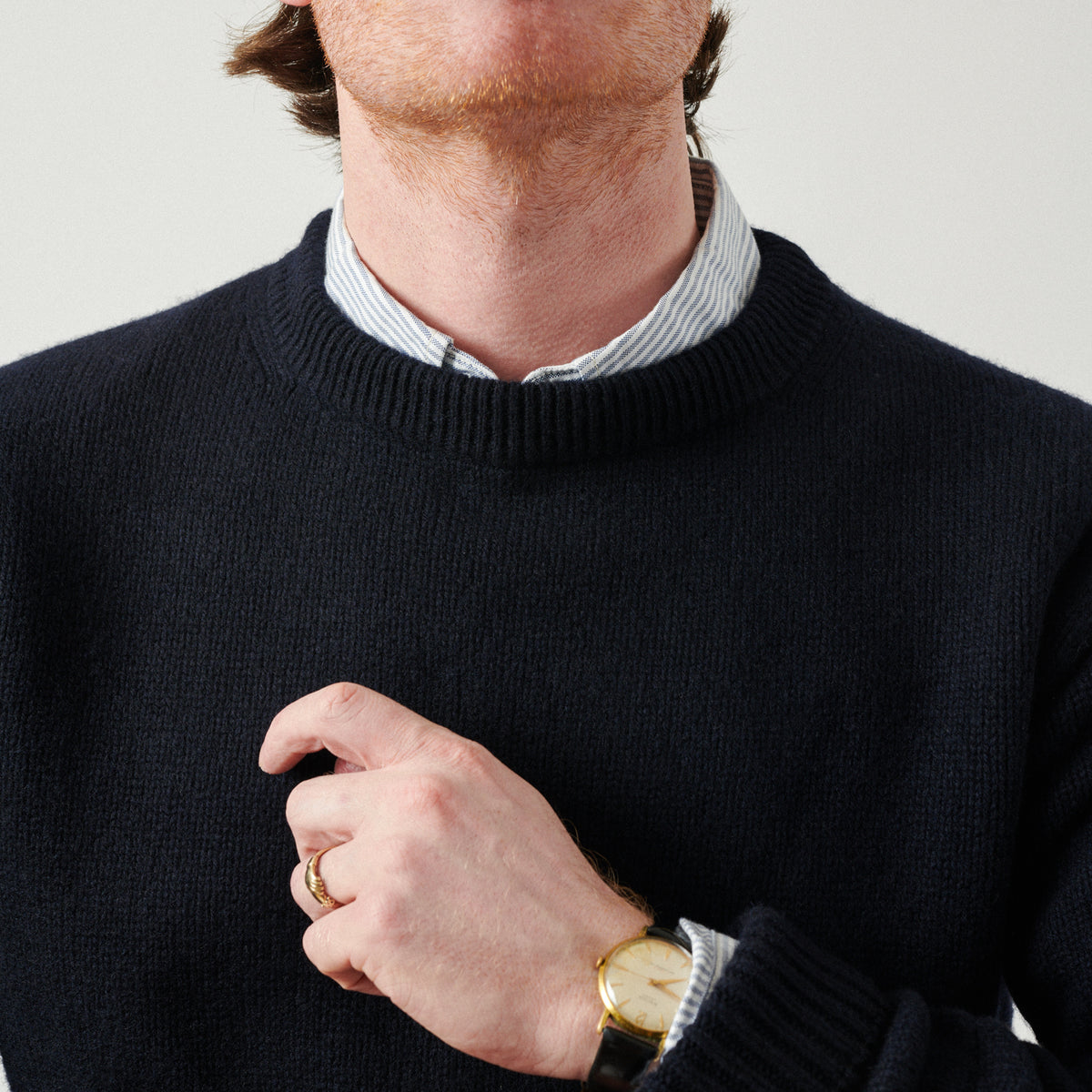 Merz b. Schwanen Wool Cashmere Knit Pullover - Dark Navy