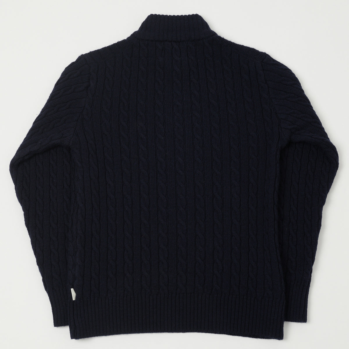 Peregrine Cable Knit Quarter Zip Jumper - Navy