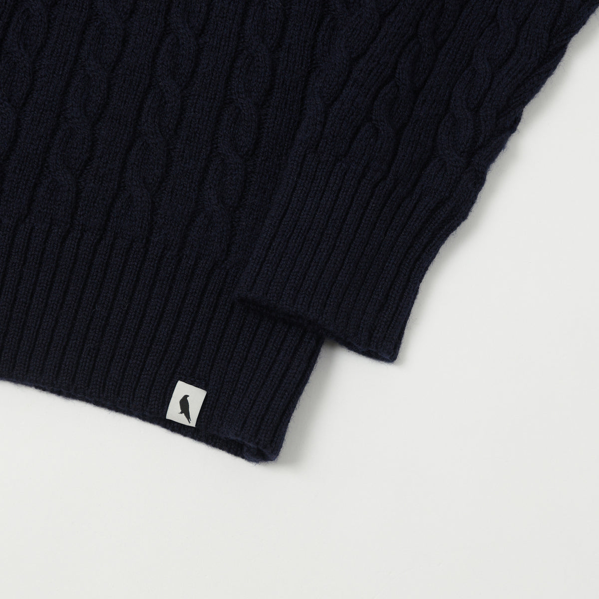 Peregrine Cable Knit Quarter Zip Jumper - Navy