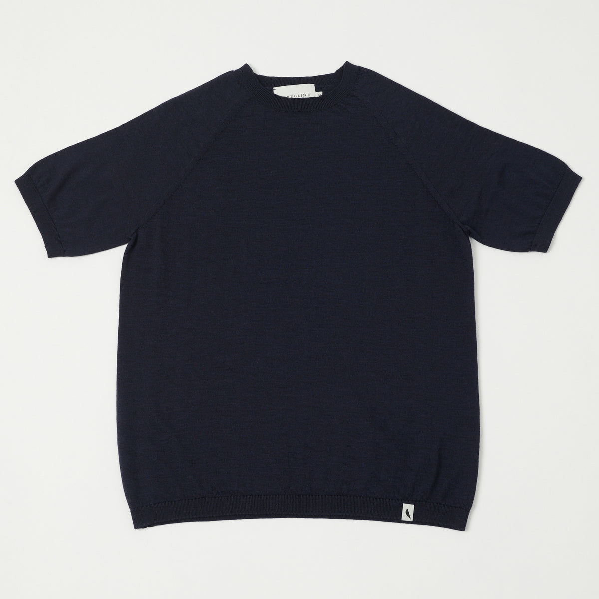 Peregrine Knitted Wool T-Shirt - Navy