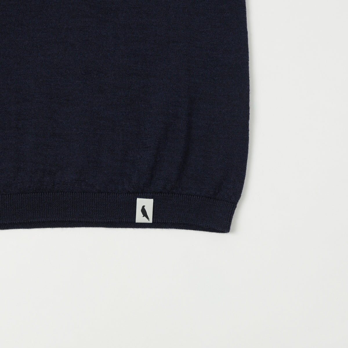 Peregrine Knitted Wool T-Shirt - Navy