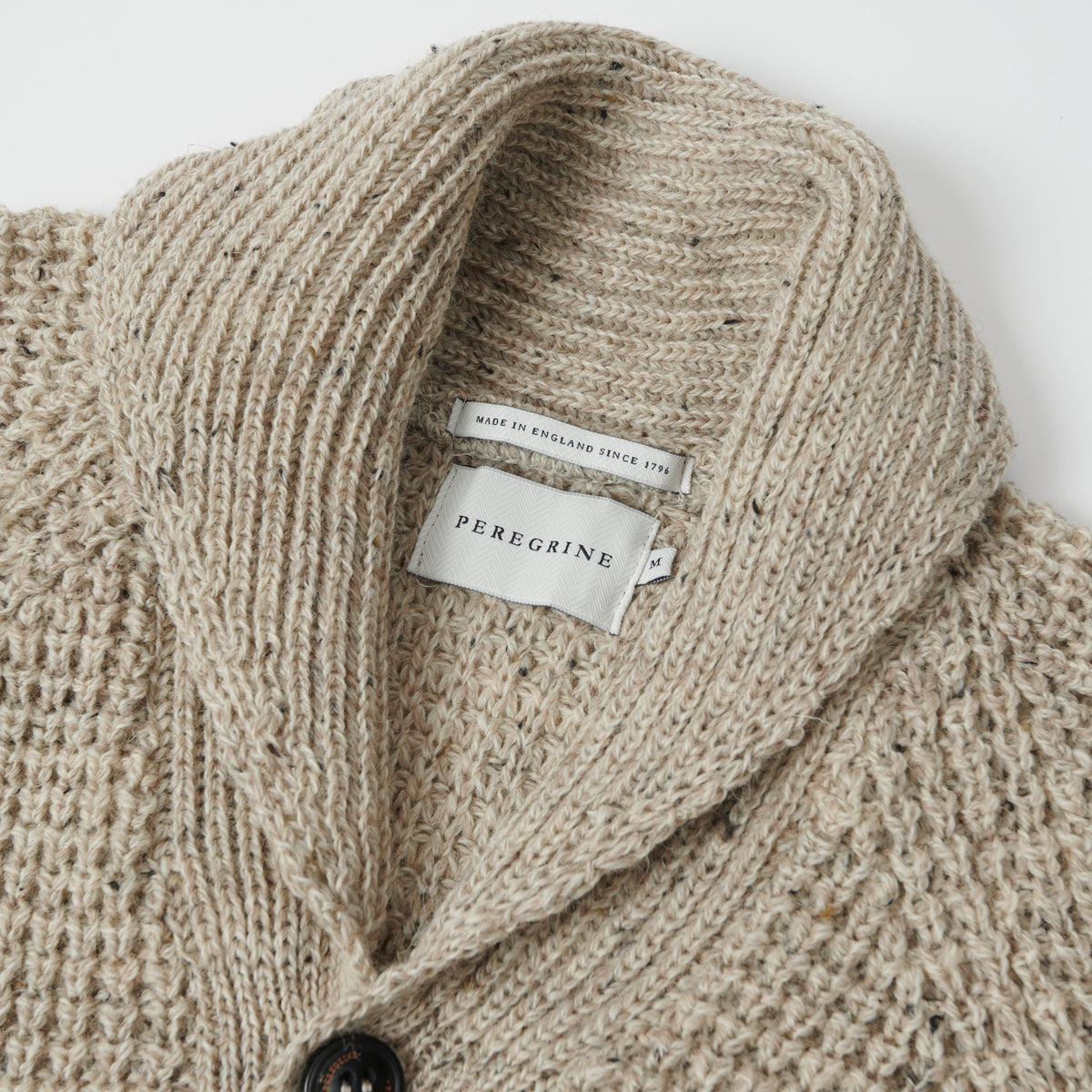 Peregrine Waffle Knit Shawl Collar Cardigan - Skiddaw