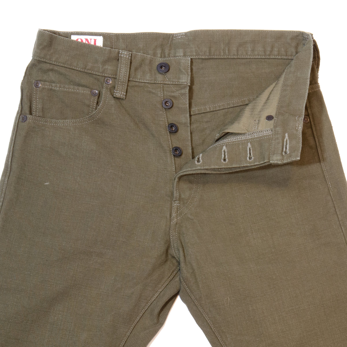 ONI Denim 932HM-HOX Handmade Regular Tapered Jean - Olive One Wash