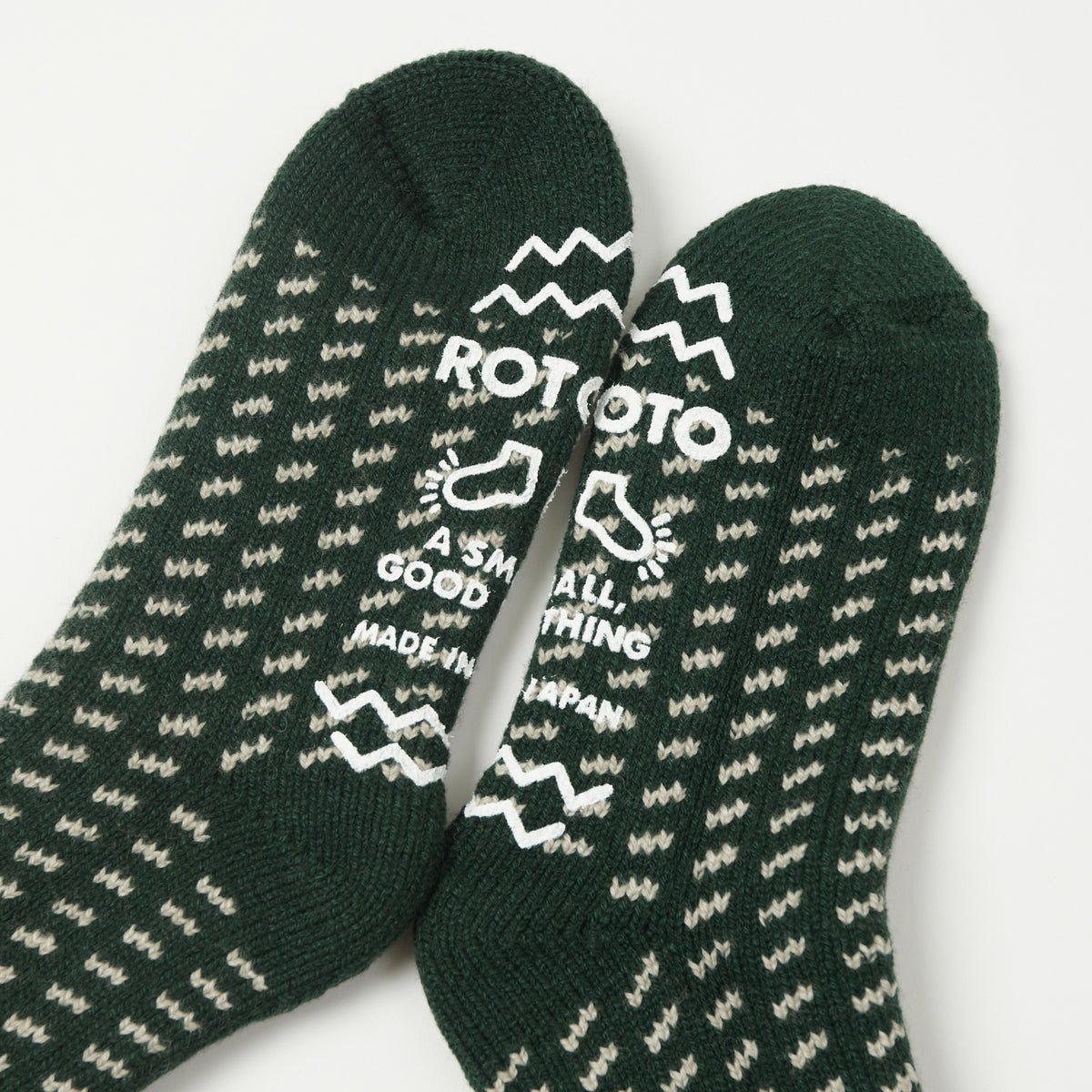 RoToTo Bird's Eye Comfy Room Sock - Green