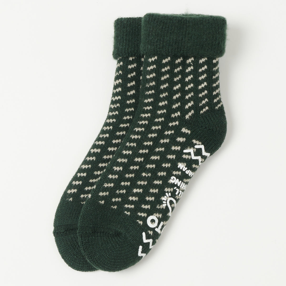 RoToTo Bird's Eye Comfy Room Sock - Green