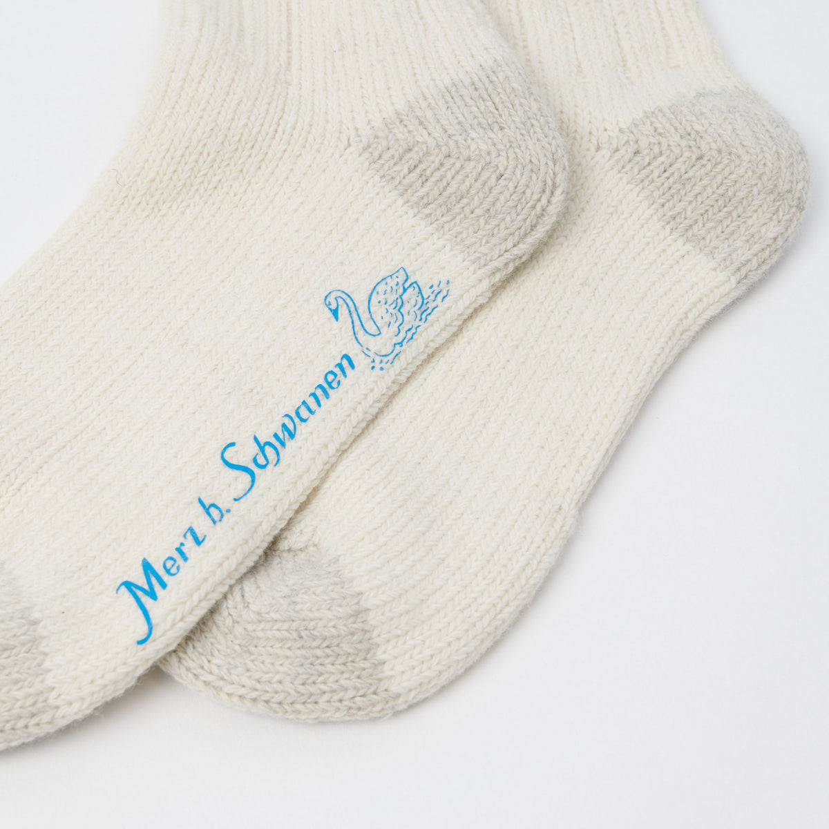 Merz b. Schwanen RW04 Recycled Wool Sock - Nature/Denim Blue