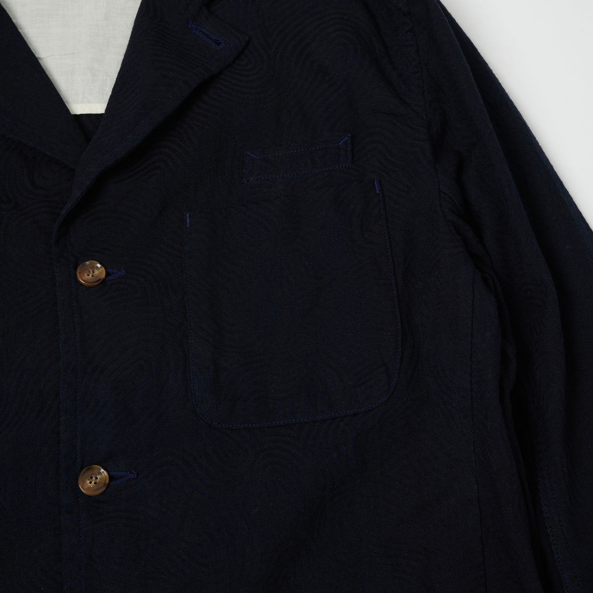 Spellbound Spiral Fabric Blazer - Indigo