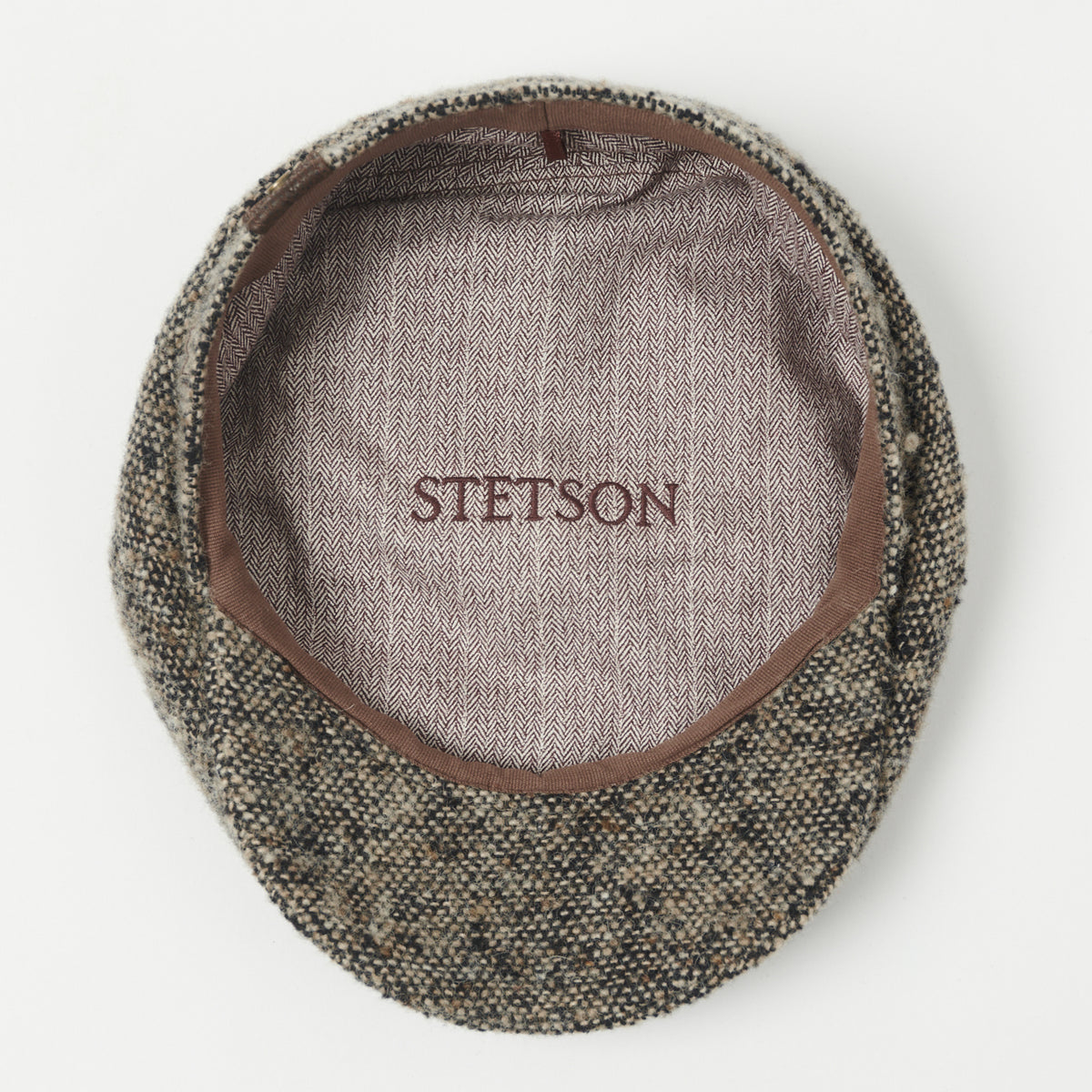 Stetson Hatteras Donegal Tweed Flat Cap - Grey Melange