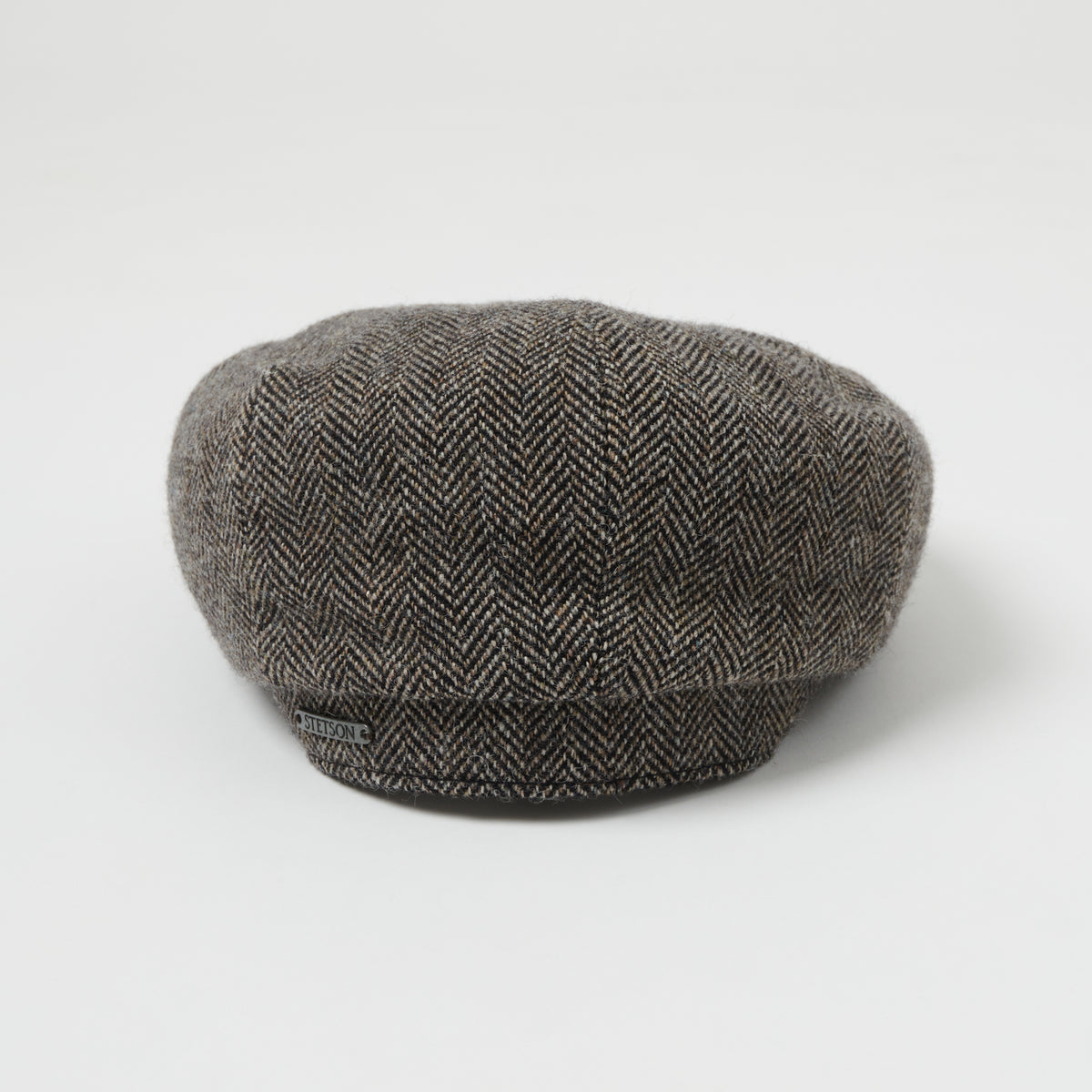 Stetson Hatteras Woolrich Herringbone Flat Cap - Grey