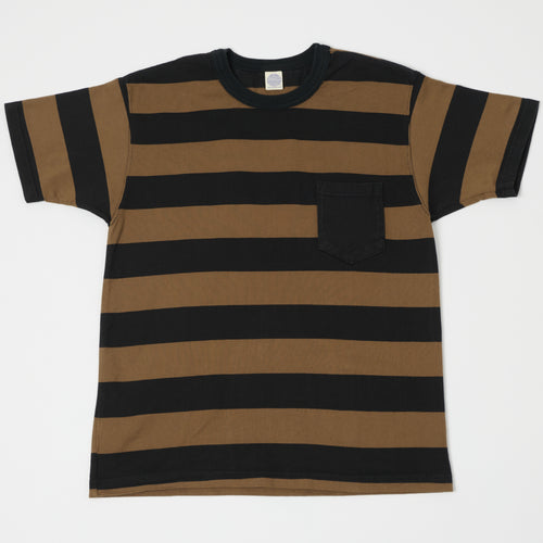 TOYS McCOY Bordered Stripe Pocket T-Shirt - Coyote/Black