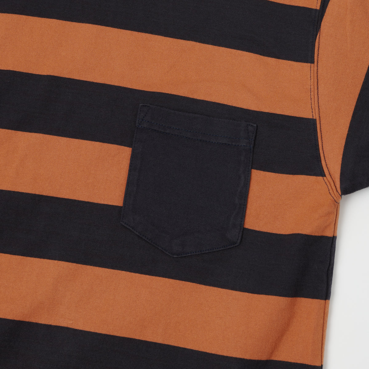 TOYS McCOY Bordered Stripe Pocket T-Shirt - Carrot/Navy
