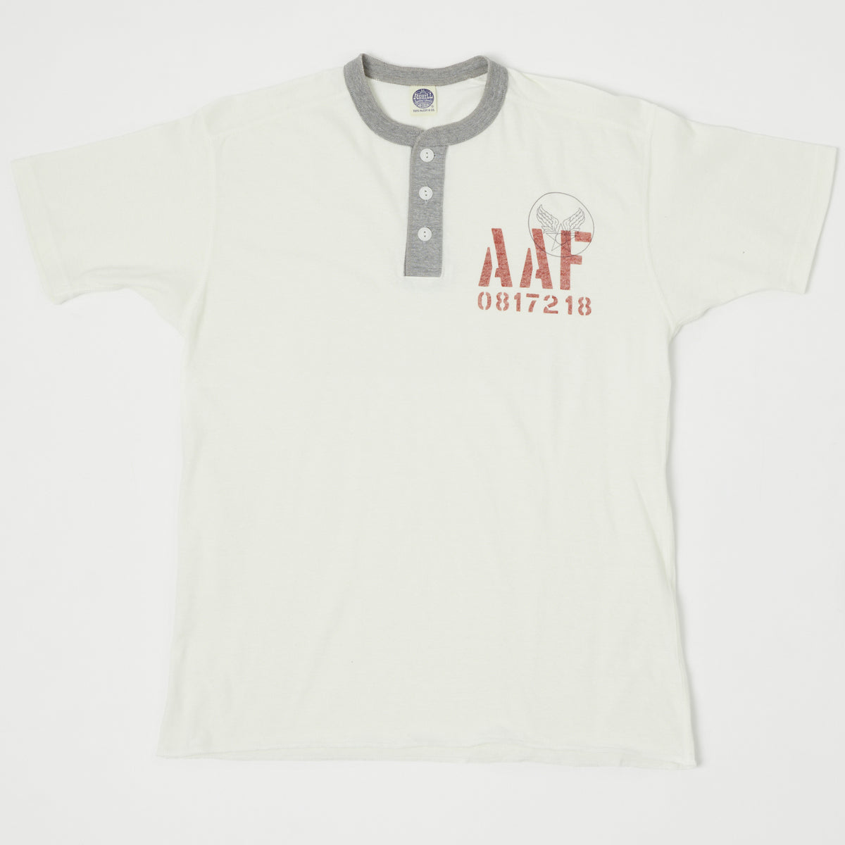 TOYS McCOY 'AAF' Military Union Henley - Nature/Grey