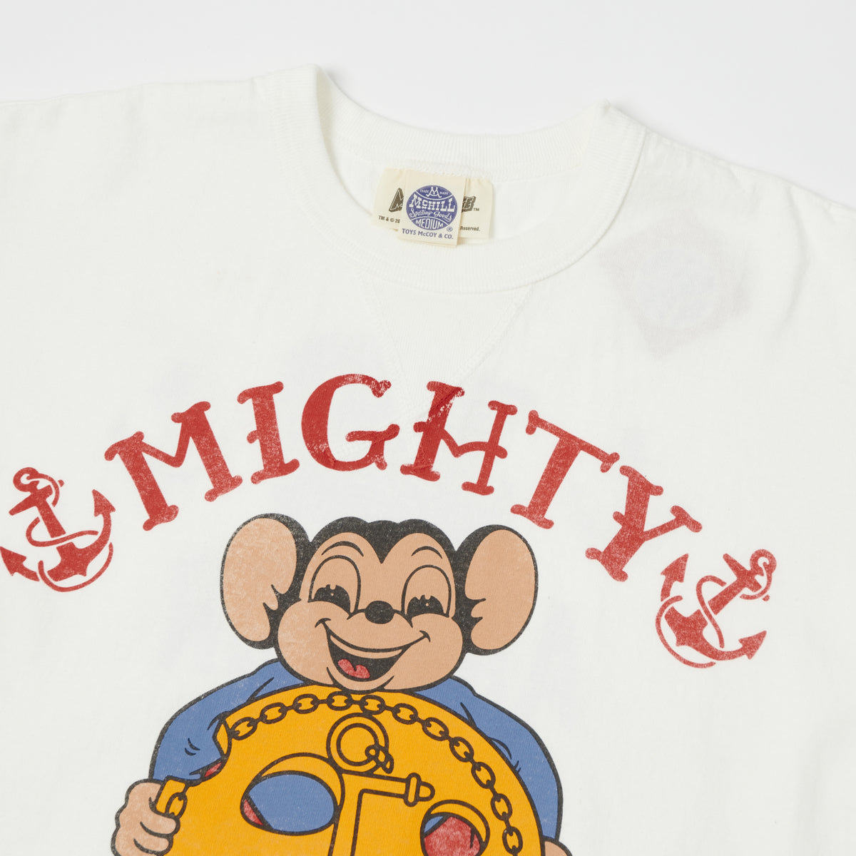 TOYS McCOY 'Anchor Ch.' Mighty Mouse T-Shirt - Off White