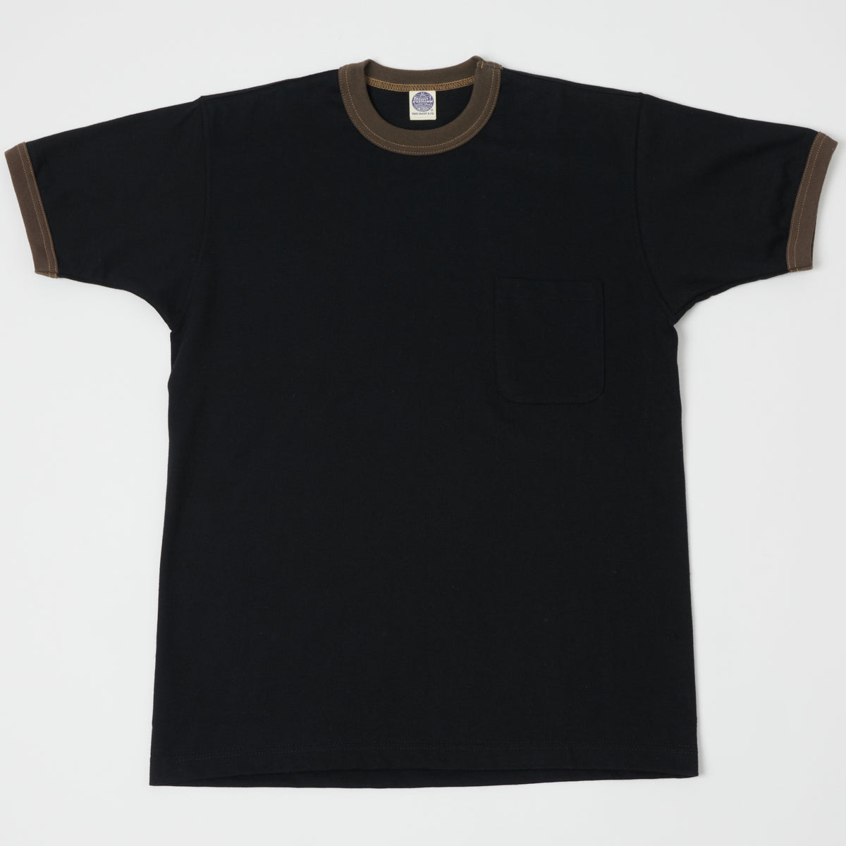 TOYS McCOY Ringer Pocket T-Shirt - Black/Brown