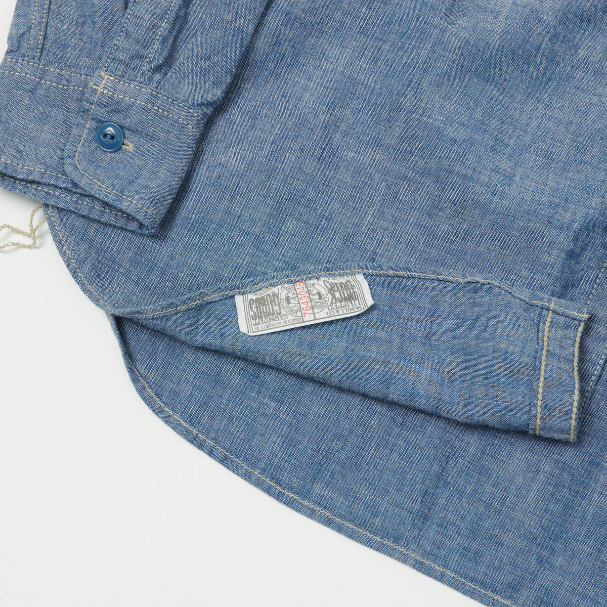 TOYS McCOY 'Steve McQueen' Chambray Work Shirt - Blue