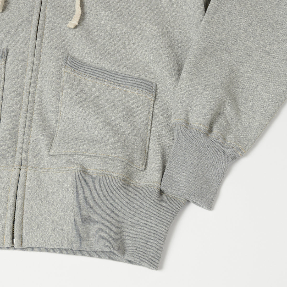 TOYS McCOY U.S.A.F Print Zip Through Hoodie - Heather Grey