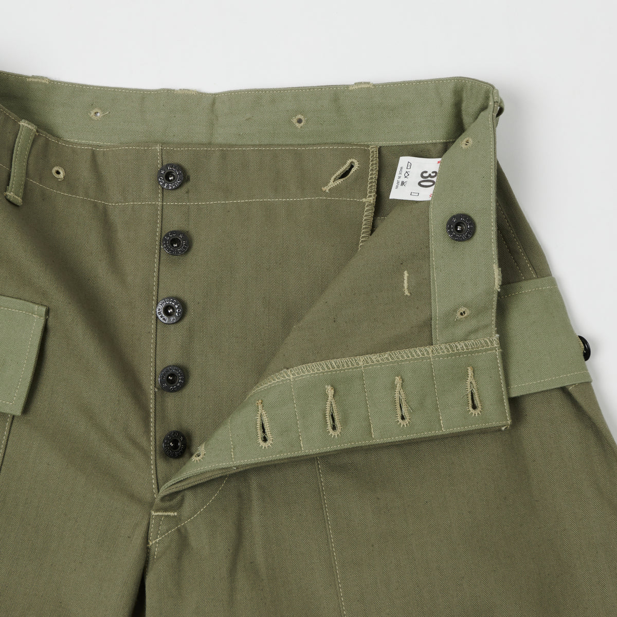Warehouse & Co 1097 U.S.M.C. Herringbone Twill Monkey Pant - Olive Drab