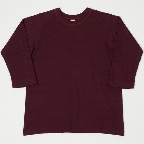 Warehouse & Co 4049 3/4 Sleeve Freedom T-Shirt - Bordeaux