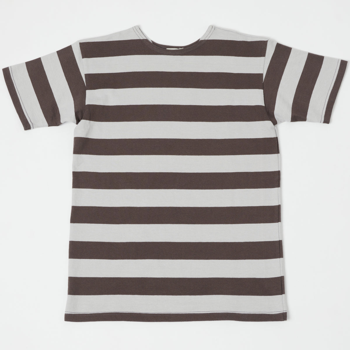 Warehouse & Co 4050 Duck Digger Border Stripe T-Shirt - Grey/Ash