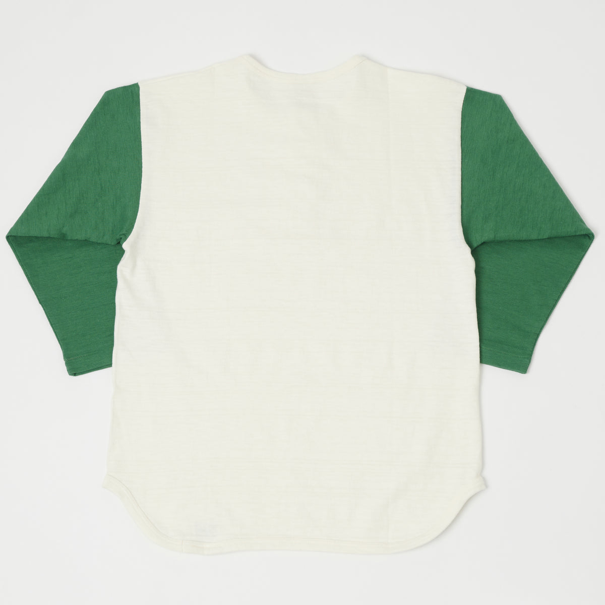 Warehouse & Co 4058 Baseball Henley - Cream/Light Green