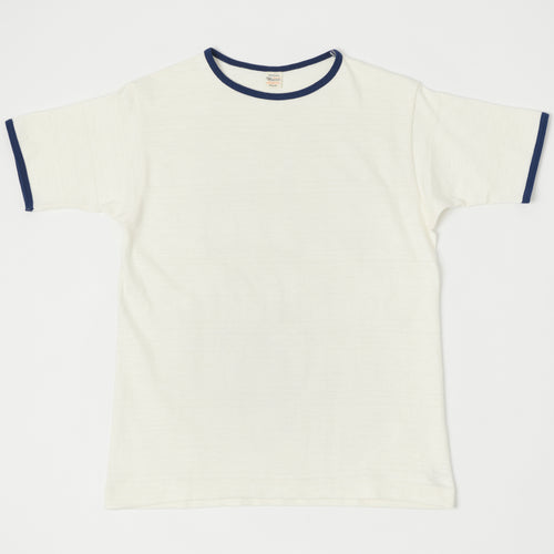 Warehouse & Co 4059 Ringer T-Shirt - Cream/Navy