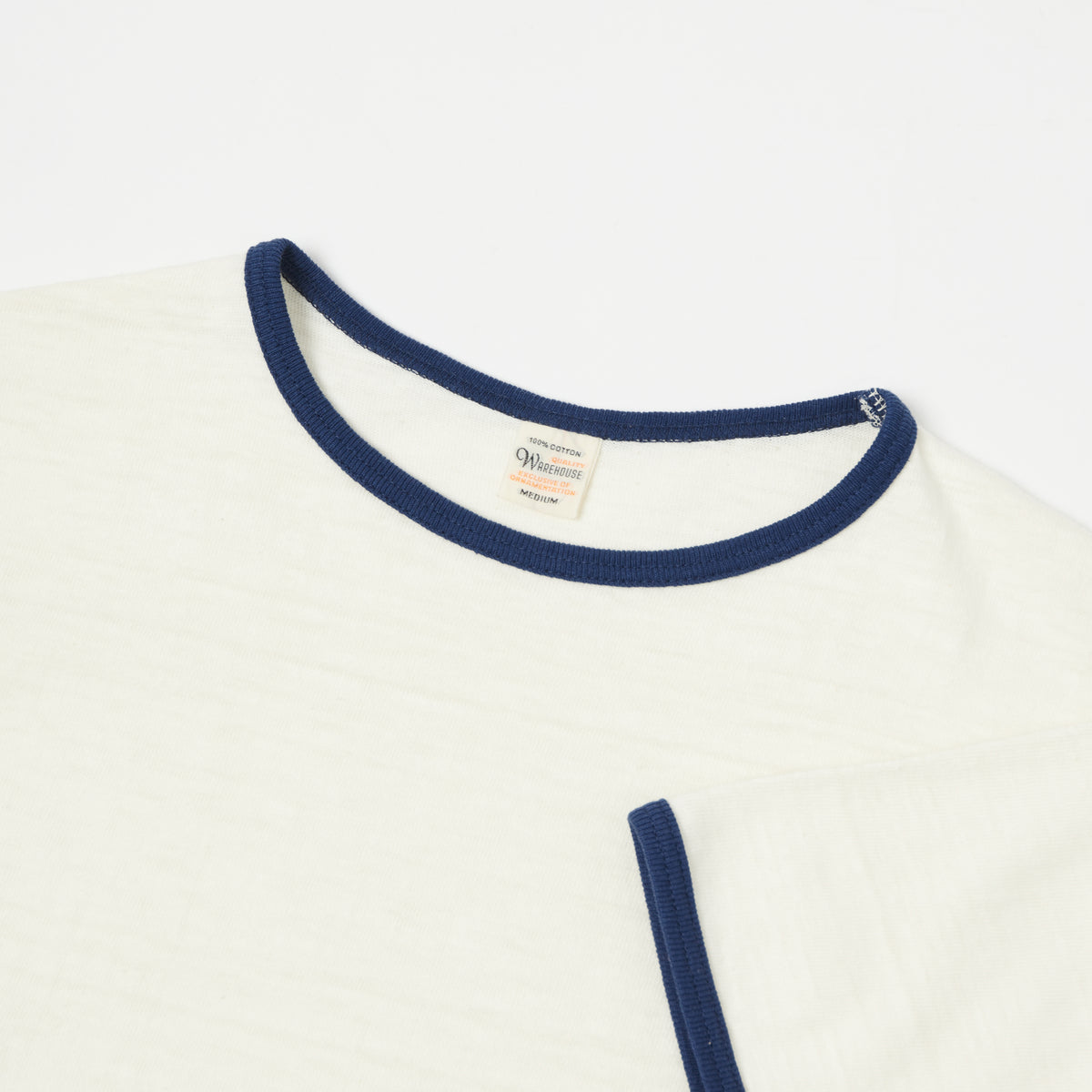 Warehouse & Co 4059 Ringer T-Shirt - Cream/Navy