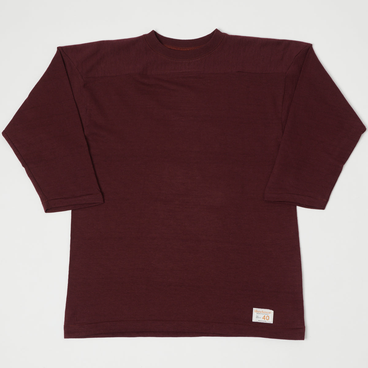 Warehouse & Co 4063 3/4 Sleeve Football T-Shirt - Bordeaux