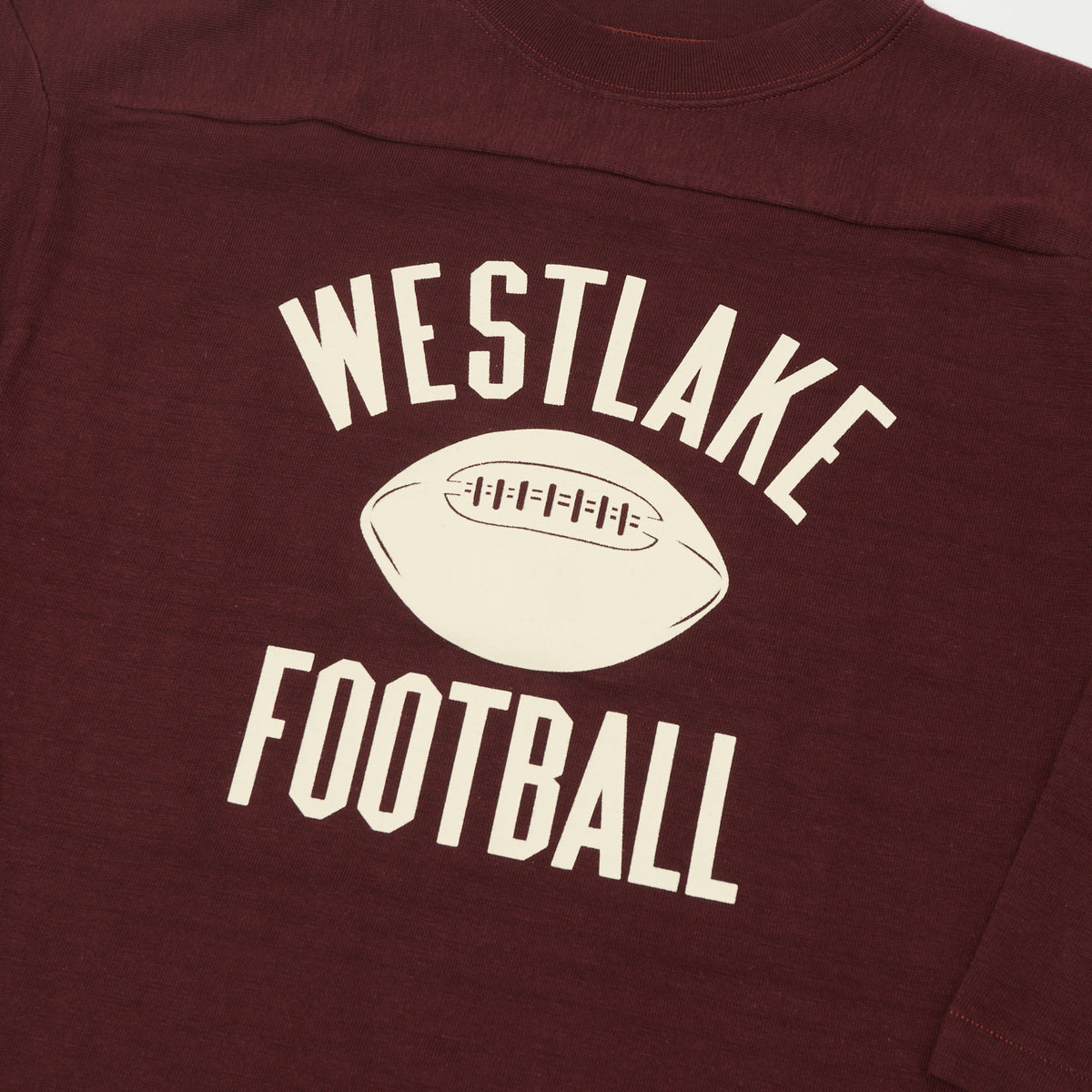 Warehouse & Co 4063 'West Lake' 3/4 Sleeve Football T-Shirt - Bordeaux