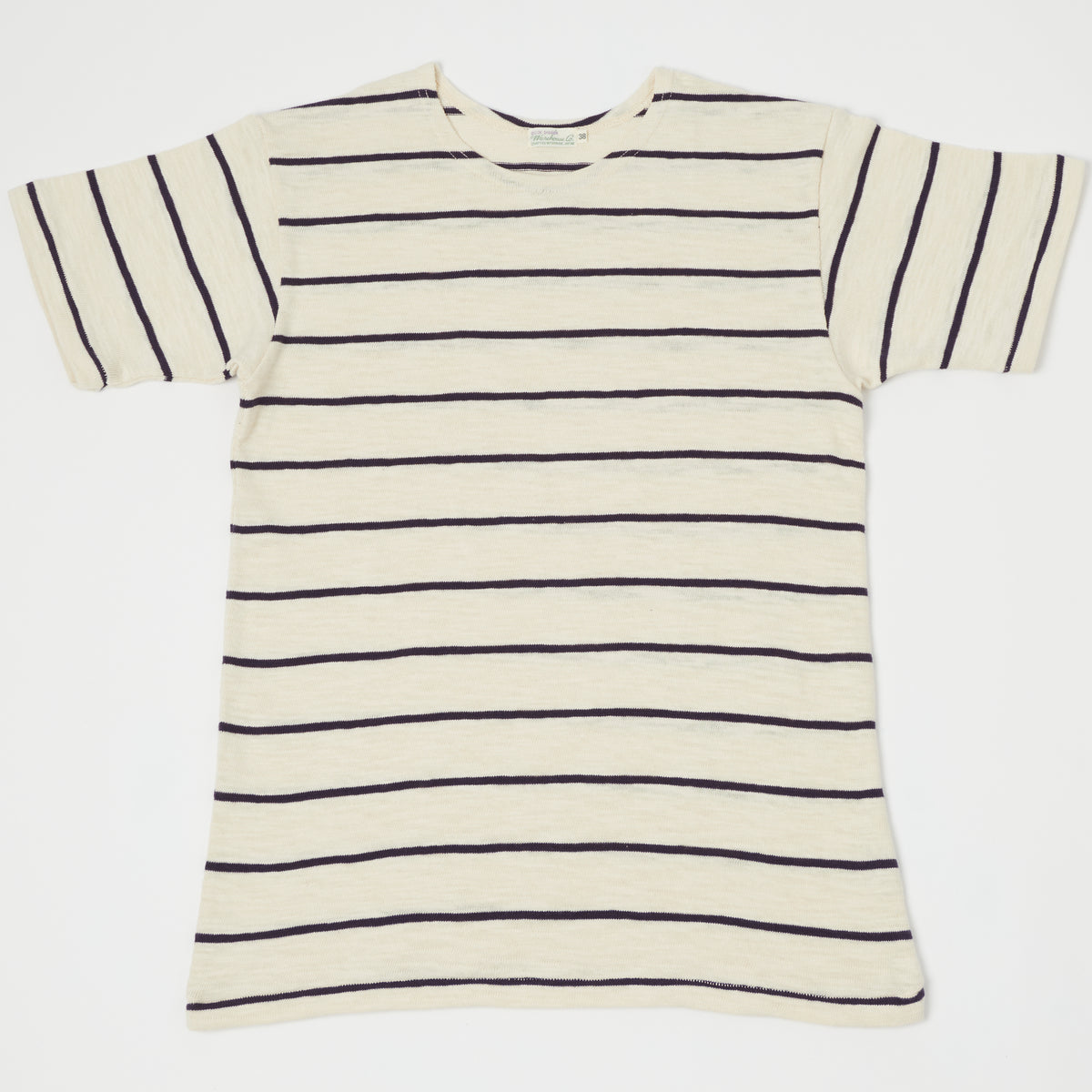 Warehouse & Co 4087 Duck Digger Stripe T-Shirt - Off White/Navy
