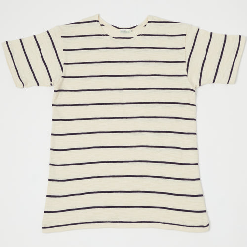 Warehouse & Co 4087 Duck Digger Stripe T-Shirt - Off White/Navy