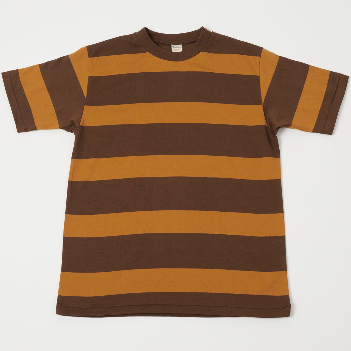 Warehouse & Co 4089 Border Stripe T-Shirt - Brown/Orange